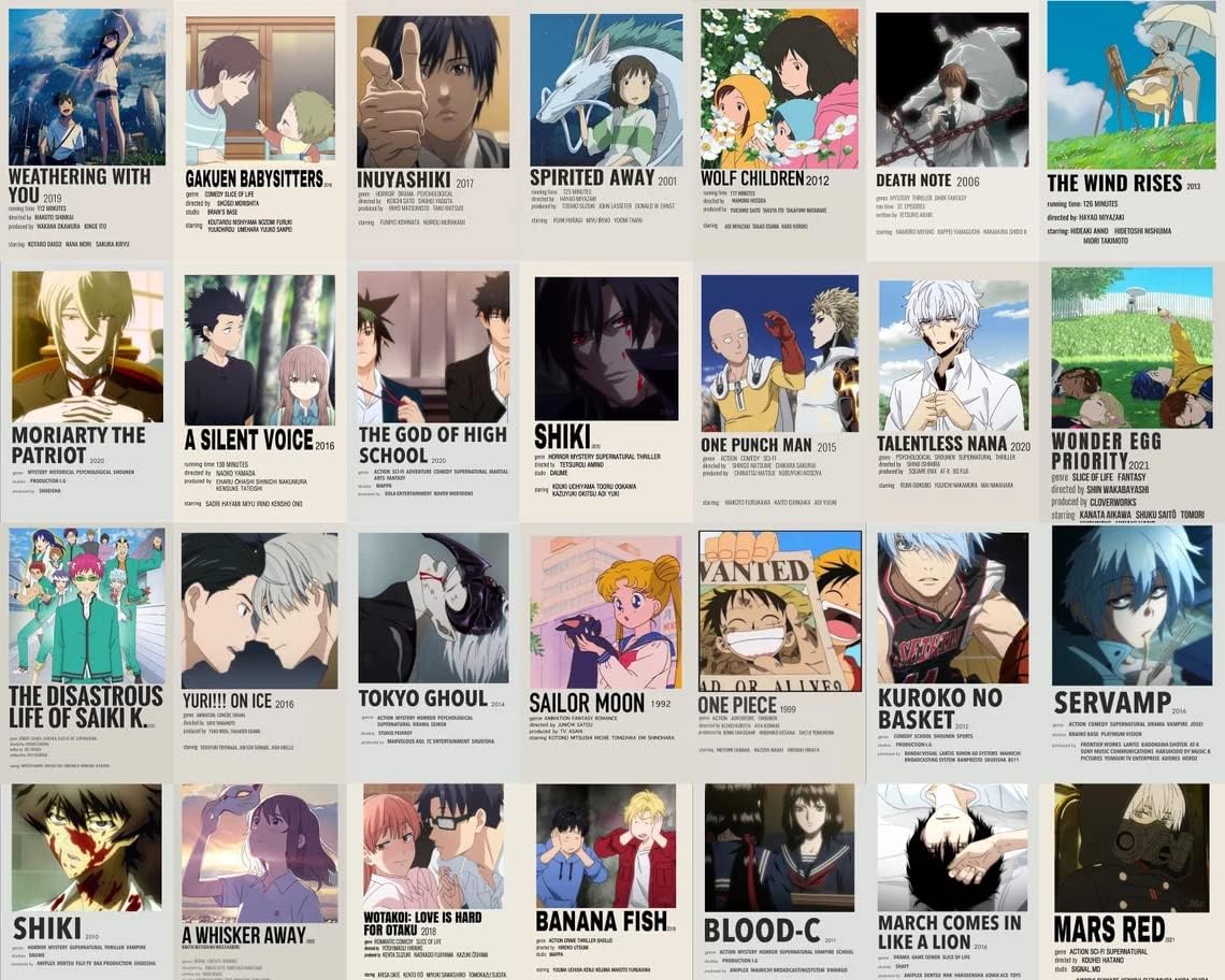60 Piece Anime Polaroids