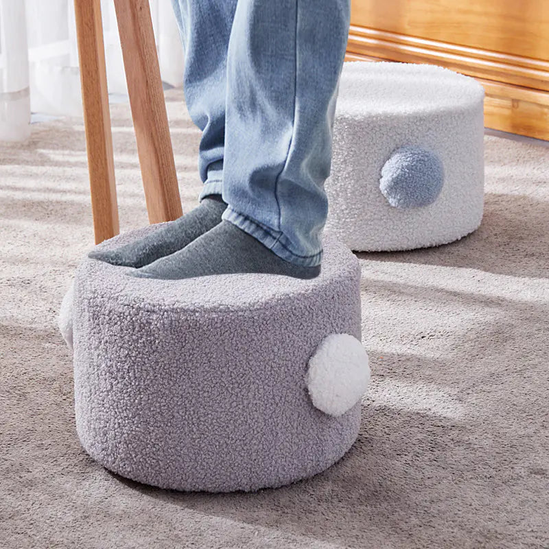 Small Fuzzy Round Stool