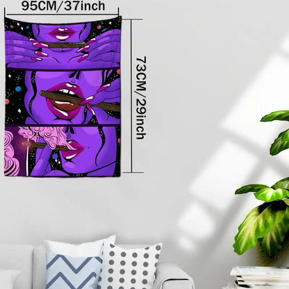 Galaxy Goddess Purple Tapestry