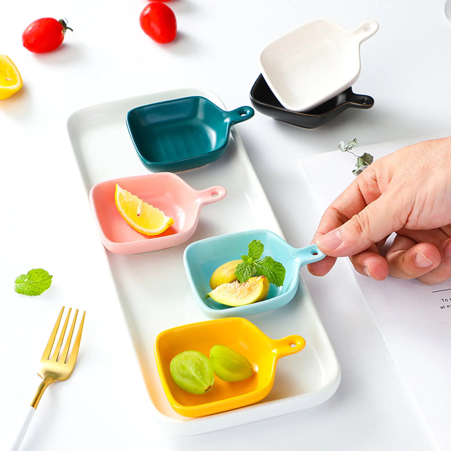 Mini Condiment Bottle Dipping Dishes