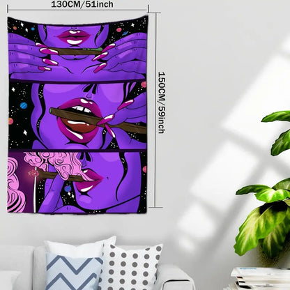 Galaxy Goddess Purple Tapestry