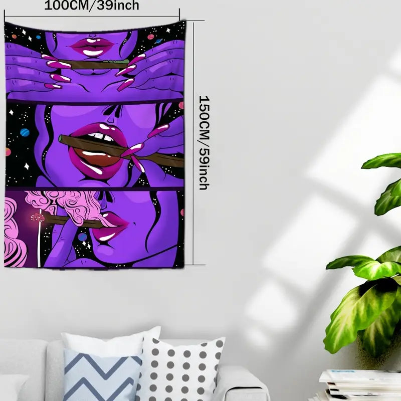 Galaxy Goddess Purple Tapestry