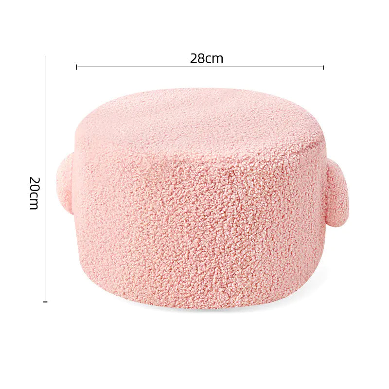 Small Fuzzy Round Stool