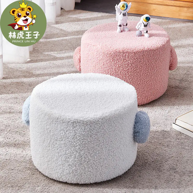 Small Fuzzy Round Stool