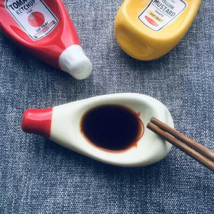 Mini Condiment Bottle Dipping Dishes