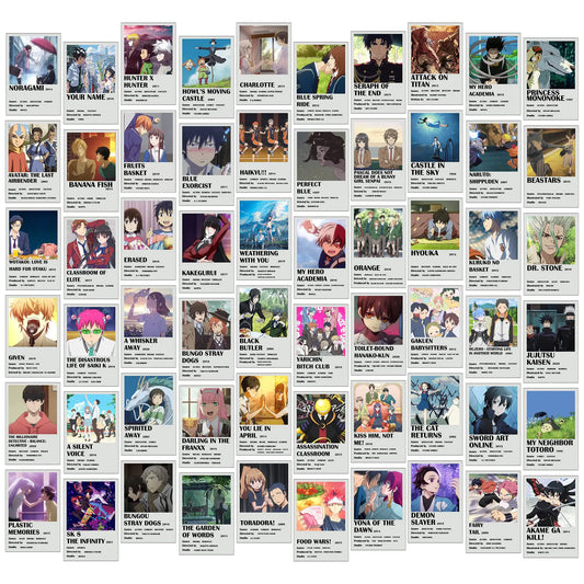 60-Piece Anime Polaroid Set